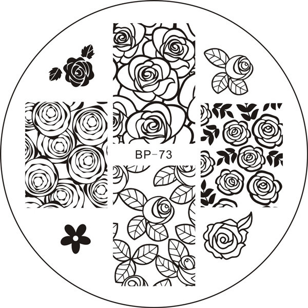 Rose Flower Nail Art Stamping Template Image Plate BORN PRETTY BP73