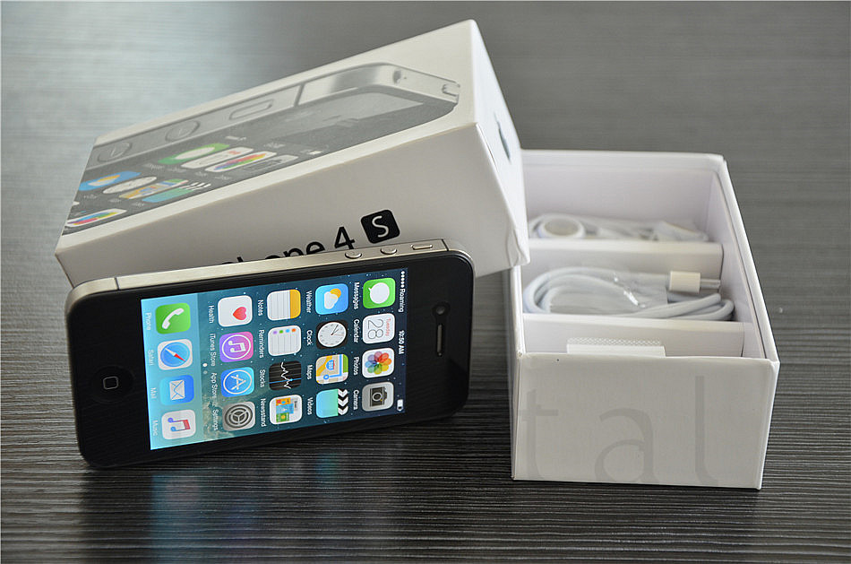 100% Original Apple iPhone 4S Unlocked Phone 16GB/32GB/64GB 3.5"IPS IOS 8 Dual Core 8MP NFC WIFI GPS 3G WCDMA Smart Mobile Phone