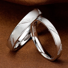 Valentines Gift Real 925 Pure Silver Couple Lovers Rings For Men And Women Platinum Plated Wholesale