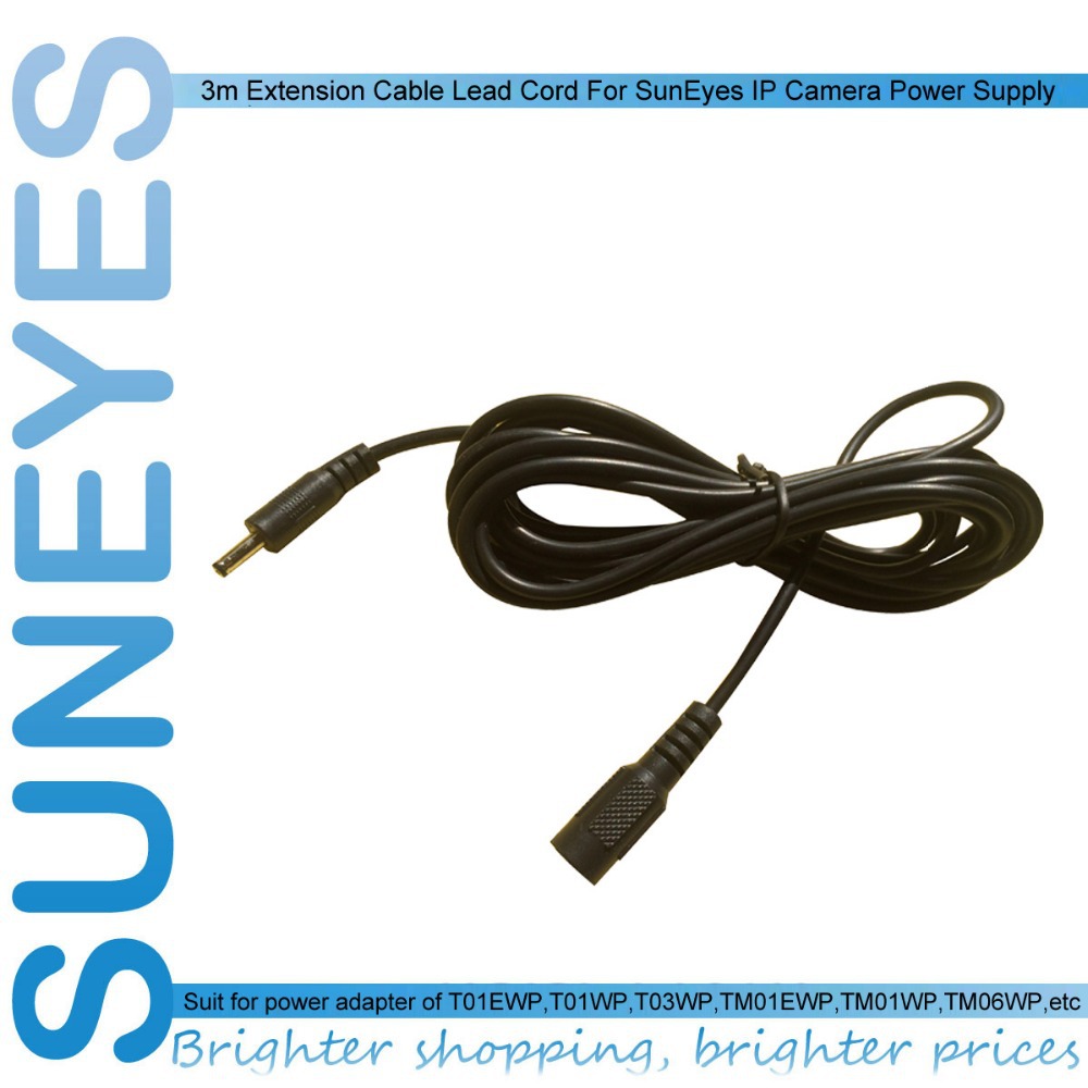 SunEyes3mExtensionCableLeadCordForIPCameraPowerSupplyACDC
