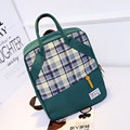Plaid Women England Style Canvas Backpack Fashion Casual Hand held Bag Daypack Designer Contrast Color Schoolbag