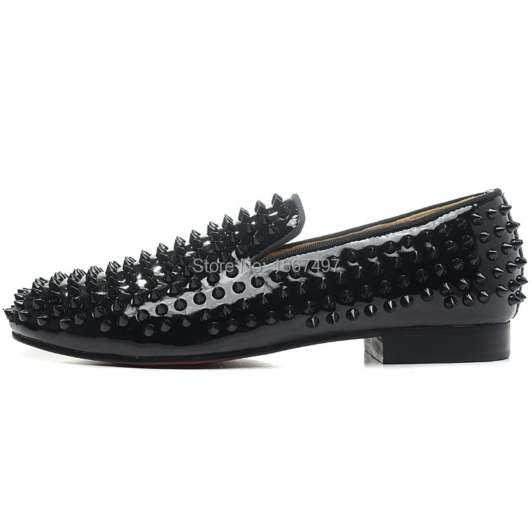 black spiked loafers - Hot-Sale-Red-Bottom-Shoes-Rollerboy-Black-Spikes-Patent-Leather-Mens-Loafers-Flat-Shoes-Sneakers-Black.jpg