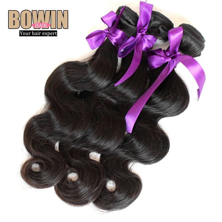 Unprocessed 6A Peruvian Virgin Hair Body Wave 100 Virgin Hair Weaves 3pcs lot Natural Black Color
