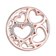 Fashion Jewelry Pendant in Long Chain Necklace 33mm Coins Disc for Interchangeable 35mm Coin Lockets Frame