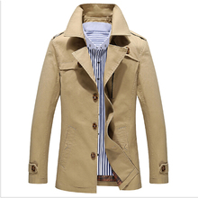 Men Trench Coat 2015 Fashion Slim Men Trench Coat Winter Single Breasted Plus Size 5XL Spring Coat Jackets For Male Clothing