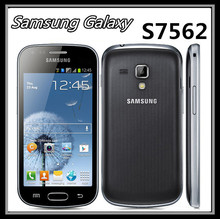 S7562 Original phone Samsung galaxy s duos s7562 dual sim cards GSM 3G 4.0 Wifi GPS 5MP Camera Unlocked Cell phone Refurbished