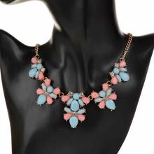 New Fashion Crystal Acrylic Statement Collar Necklace Jewelry for Women 2015 Vintage Retro Copper Shourouk Necklaces