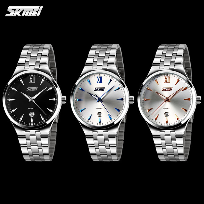 New 2015 Fashion Brand Men Steel Dress Watch Quartz Watch For Men Full Steel Watch Luminous