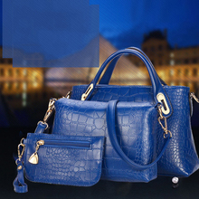 2016 New Women Fashion PU Leather Vintage Women Handbag Set Fashion Trendy Tote Shoulder Bags Cross body Messenger Bags BG243