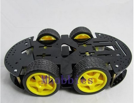 car 4wd robot chassis with 4 TT motor Brand New high quality HC 4WD robot chassis smart cart robot platform with motor