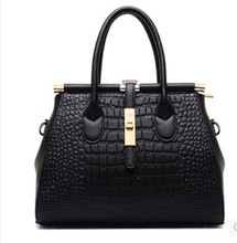 New Fashion 2016 Women Crocodile Leather Bag Real Genuine Leather Handbags Woman Vintage Hand Bag Ladies Shoulder Bag F063