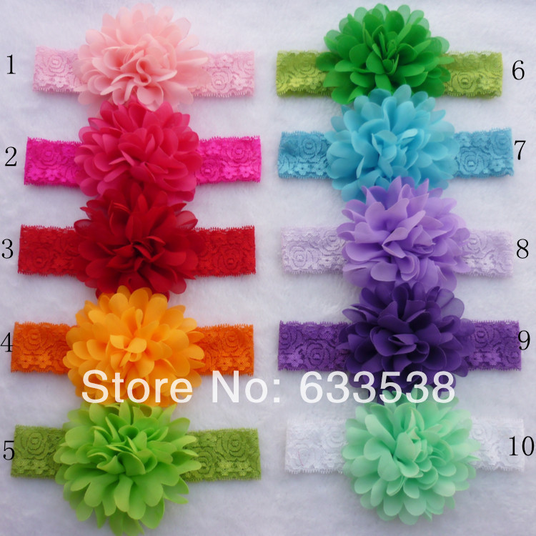 755 New baby headbands big flowers 719 2014 Baby Headbands Kids Hair Accessories Lace Wide Headband 4'' Big   