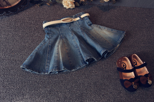 Wholesale (5pcs/lot) 2015 spring demin skirt for child AQ701 girl