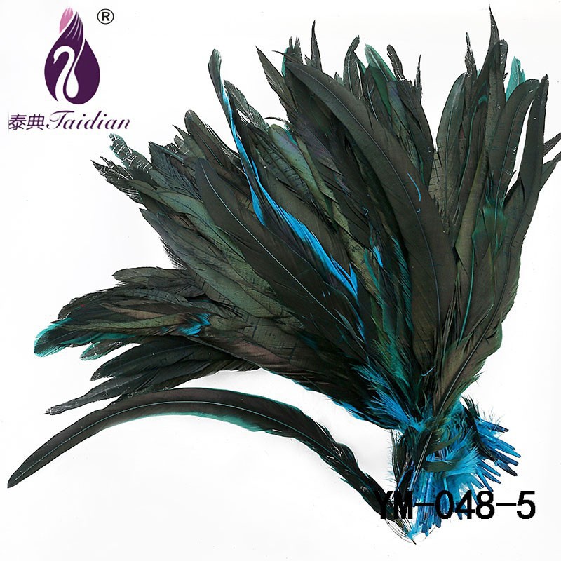 YM-048-5 blue Natural feathers! wholesale 100pcs Beautiful Rooster feathers Red Color for wedding decoration