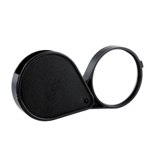New Hot Rotatable Mini 1pc 8X Glass Lens Folding Cortical Pocket Magnifier With Leather Pouch Eye Glass