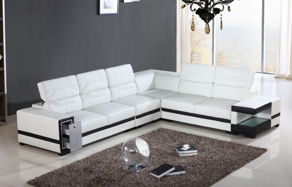 Modern white sectional sofa living room furniture sofa couch set 6106