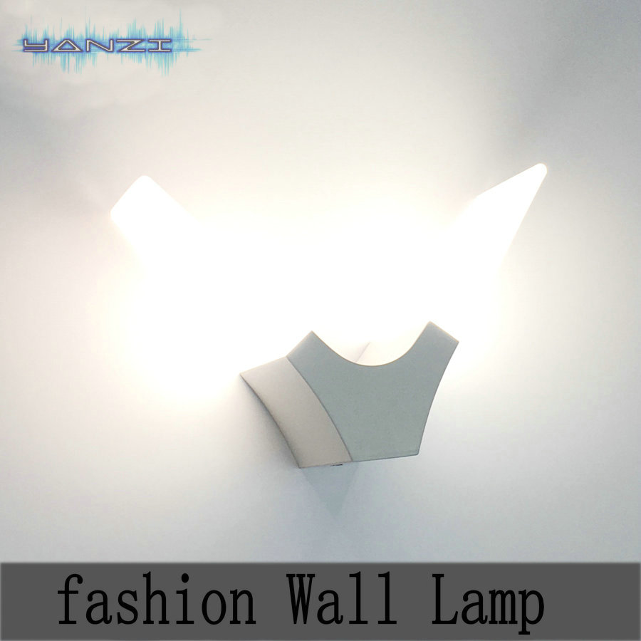 Warm White 6W LED Wall Lamp Minimalist Bedroom Living Room Hallway Wall Sconce Acrylic Light Lighting AC85-265V Surface Mount