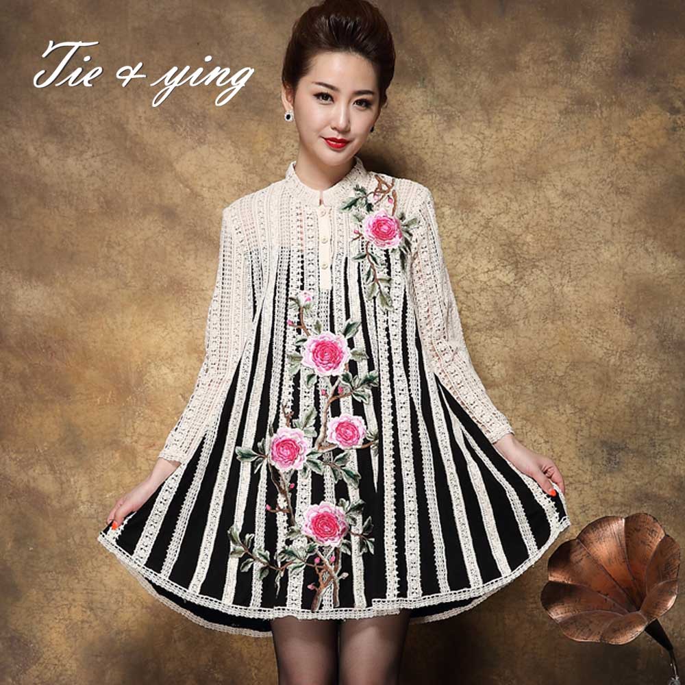 Short evening cocktail dresses for women 2015 autumn winter new arrival vintage royal embroidery flowers ball gown dress 3XL