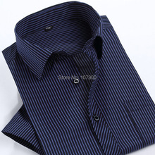 Fashion Men Shirt short sleeve Casual Social Male Dress Shirts man Slim shirt striped Cotton high quality