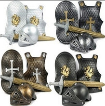 4pcs/pack wearable cosplay armor Warriors prop Swords Shield  hat toys for children