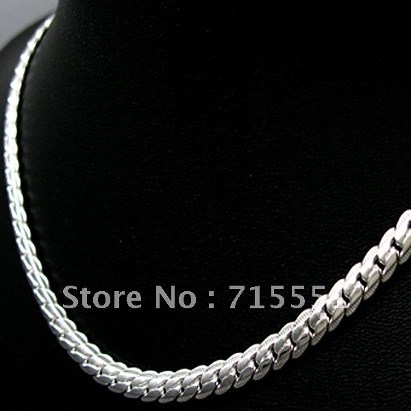 CN15 5MM Men Cabe Chain Necklace Promotion Sale Men Jewelry Free Shipping High Quality 925 Silver