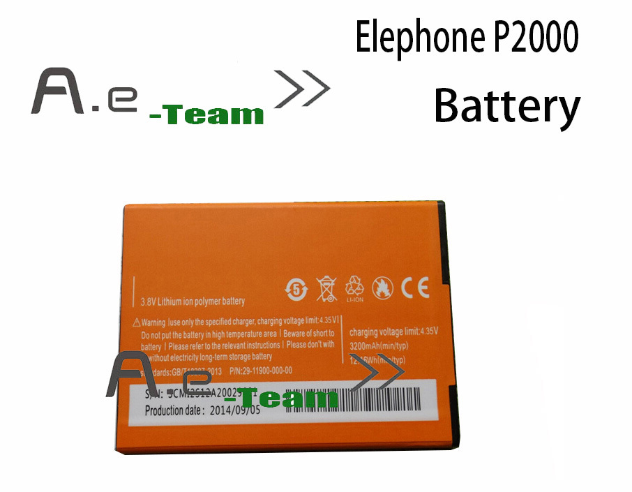 Elephone P2000 Original Battery High Quality 3200mAh Li ion Battery Replacement for Elephone P2000 P2000C Free