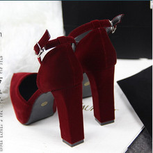 2015 Brand Women Shoes Bridal Platform Suede Career Sandals Sexy Woman Pumps Ladies Pointed Toe High