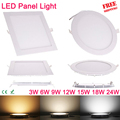Ultra thin 3W 6W 9W 12W 15W 18W 24W Square LED panel downlight Round LED Ceiling