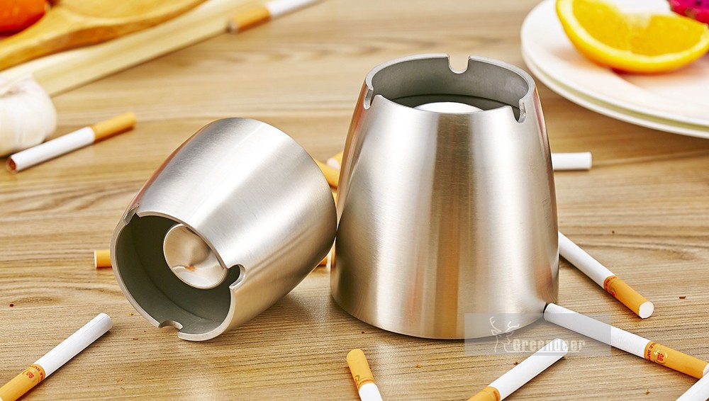 Cone Shape Smokeless Cigarette Ash Container Portable Ashtray Stainless Steel Tabletop Cigarette Ashtray Taper Ashtray Cigarette Smoking Smoke Ash Tray-J13276L-P8