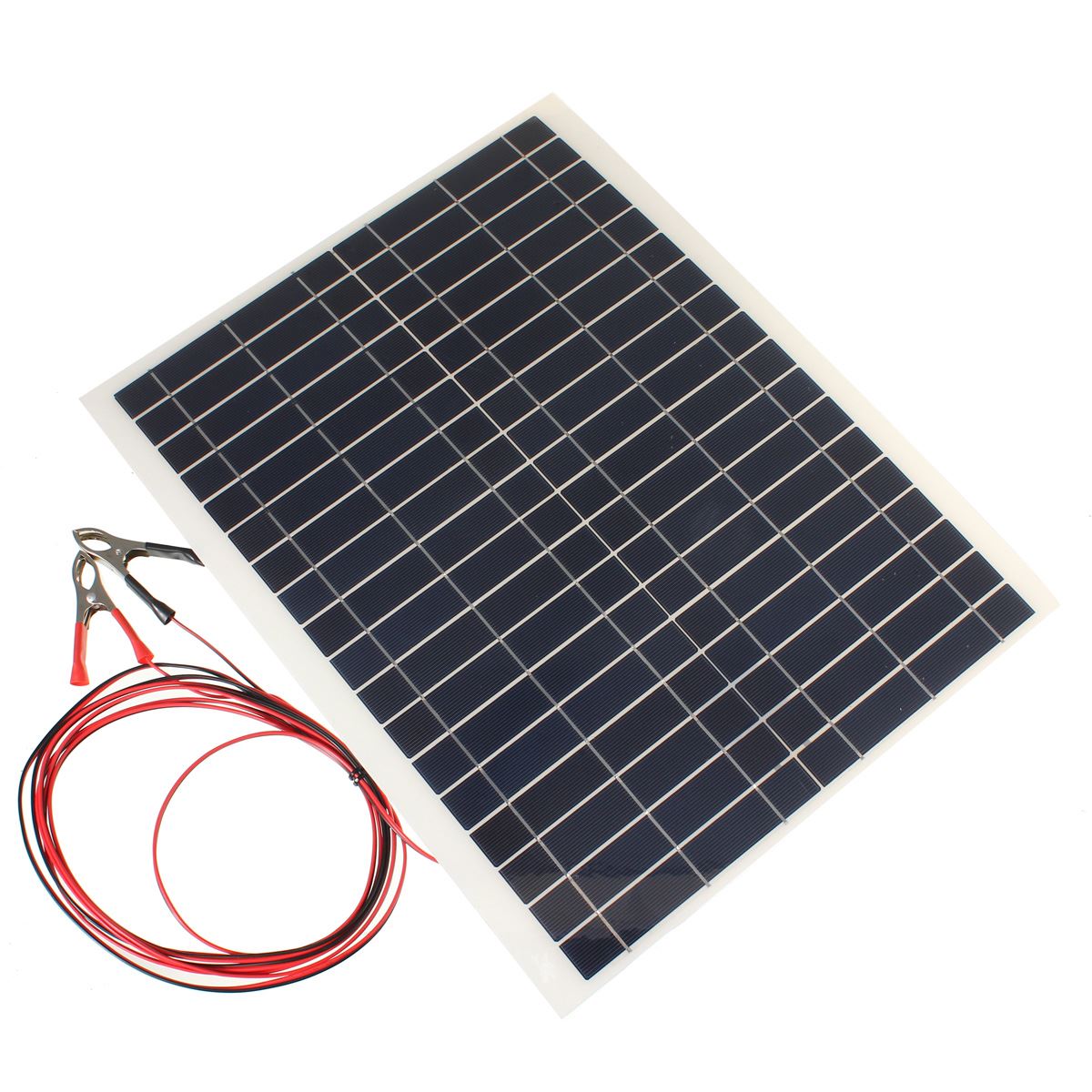 Hot Sale 20W 12V PolyCrystalline Epoxy Cells Solar Panel DIY Solar Module Battery Power Charger+2x Alligator Clips+4m Cable