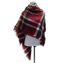 100pcs/lot scarfs fashionable Za Fashion Winter Women Cashmere Plaid Tartan Blanket Scarf Pashmina Scarves Shawl Wholesale A100