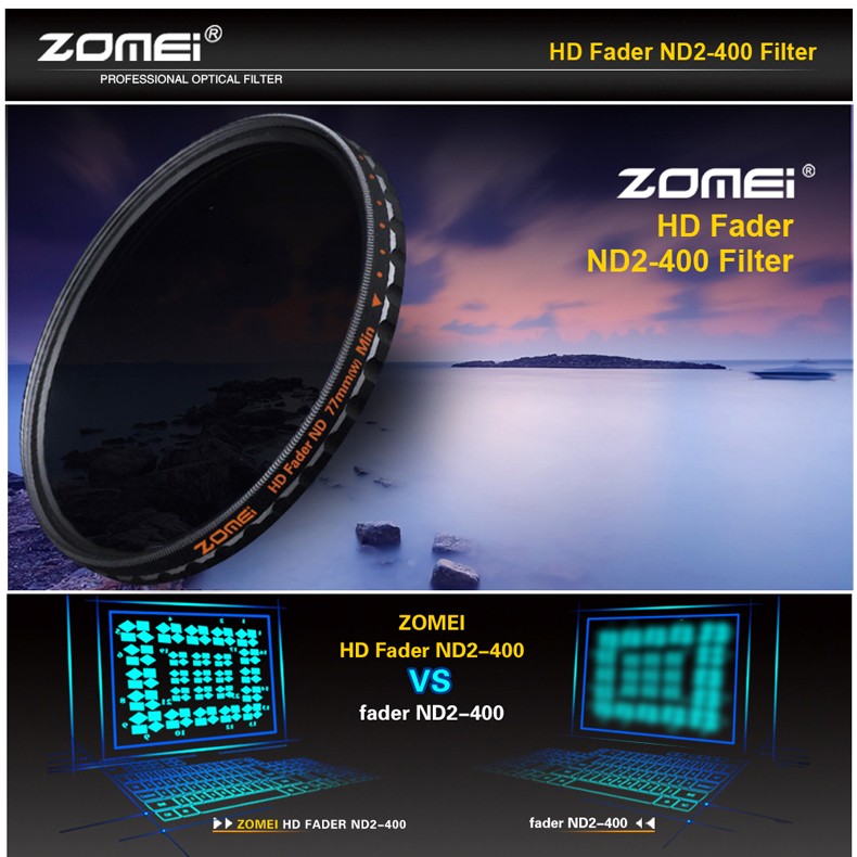 Zomei Ultra Slim HD ND2-400 Neutral Density Fader Variable ND Filter 0(1)