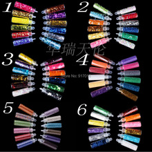 Free Shipping 72 Bottles Nail Art Sequined Decoration Caviare Beads Nail Sticker Mixed 6 Designs Women Girl Beauty Gift