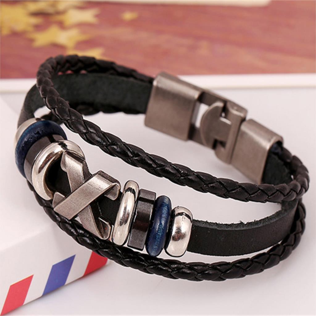 2015 South Korea Fashion Popular Beaded Wax Rope Stainless Steel Accessories Charm Bracelet Punk Men Jewelry