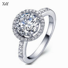 Wholesale Silver Plated Jewelry Fashion Round Bague Engagement Ring Vintage Wedding Accessories Rings For Women YDR038