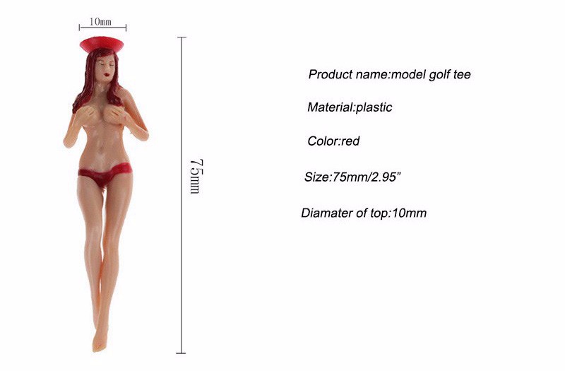 Description Picture 4 of itemCRESTGOLF Style 6pcs/Pack Size 75mm(2.95inch) Sexy Bikini Lady Golf Tees Gift Newest Design Plastic Golf Tees Golf Accessories