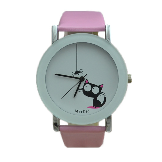 fashion causal funny kids spider pink black cat women wristwatches dress cartoon watch 2015 new cute