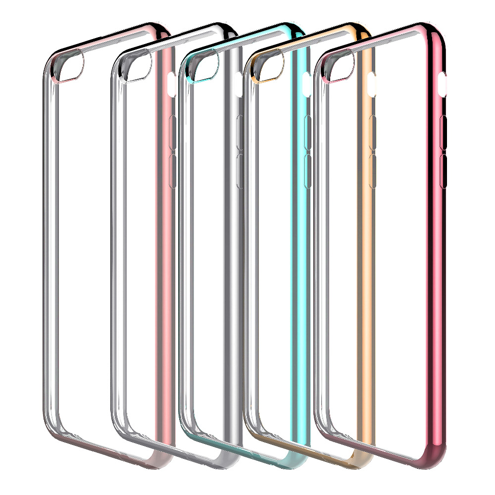 For Iphone 6 6S 4 7 Clear Case Luxury Metal Frame TPU Armor Case For Iphone