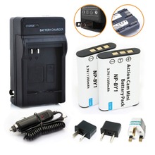 2pcs NP-BY1 NPBY1 BY1 Camera Battery + Car Dc Charger kits For HDR-AZ1VR AZ1 AZ1V AZ1VR Sport Action Cam Mini Camcorder