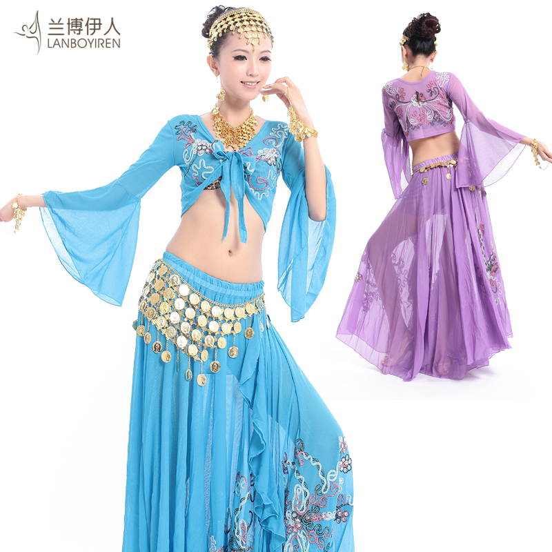 New Arabic Beaded Sequins Belly Dance Dress 3pcs Set Sexy Egypt Belly Dance Costume For Women