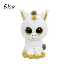 Original Ty Beanie Boos Big Eyes Plush Toy Doll White Unicorn TY Baby Kids Gift 10-15 cm WJ159