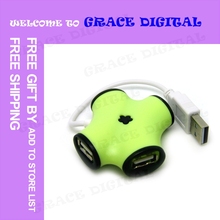 5PCS/LOT FREE SHIPPING HIGH SPEED 4 PORT USB HUB SPLITTER FOR PC/LAPTOP #DN004