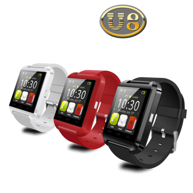 smart watches U8 smartwatch synchronous red white black