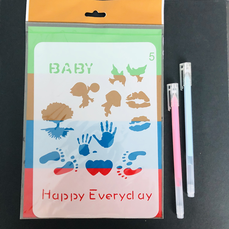 Plantilla de camiseta para niños, álbum de crecimiento de bebé, pintura