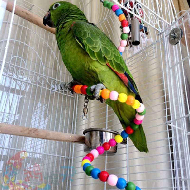 Small Elevated Station Parrot Toy Bouncing Cage Bird Hanging Swing