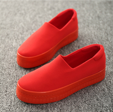 2015 new muffin heavy-bottomed shallow mouth of canvas shoes women shoes casual shoes a pedal student flat bottom shoes w343