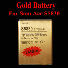 1 шт. высокая емкость 2450 мАч золото аккумулятор для Samsung Ace GTS5830 S5830 EB494358VU