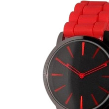 Newly Design Red Jelly Band Unisex Watches Men Women Quartz Watch June25 ZQ