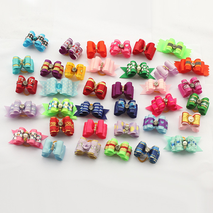 100 Pcs!! Armi store Handmade Dog Bow Dogs Hair Bows 11002 Pet Hairs Accessories Grooming Products Cute Gift Mix Style