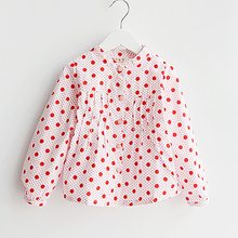 Girl Blouse Dot 2016 Spring New Baby Girl Blouse Long Sleeve School Girl Blouse Casual Children Clothing 5085C